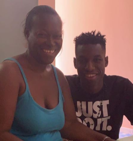 Nicolas Jackson with his mother Lynette